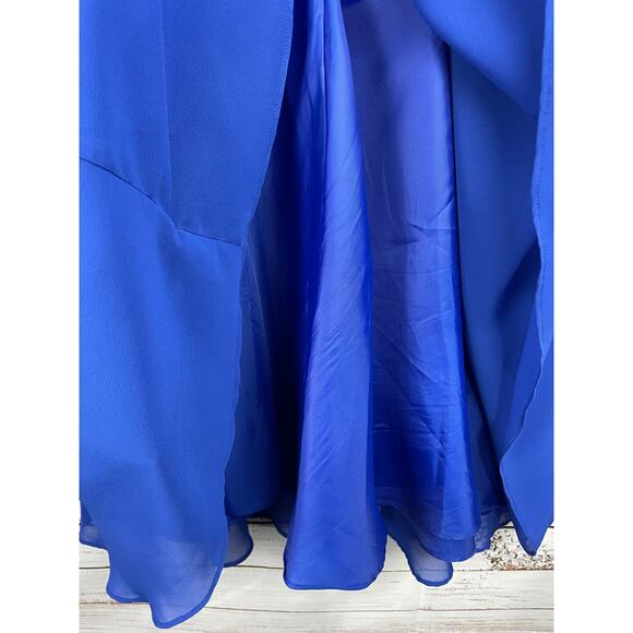 Eliza J Blue Babydoll Fit and Flare Midi Dress Sz 6 Y2K Formal Prom Dance Fairy - Picture 6 of 8